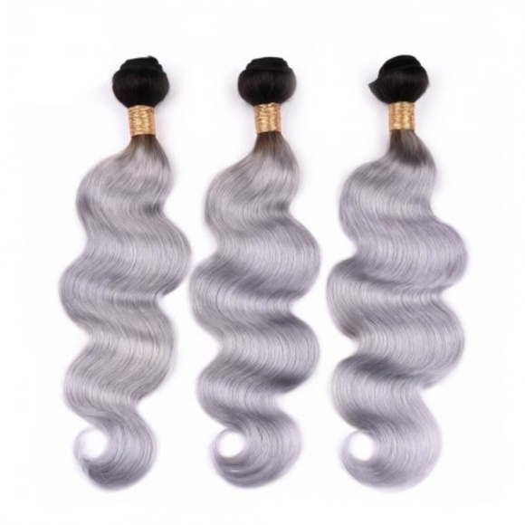 Body wave 1b/gray lace closure with 3 bundles main image 4